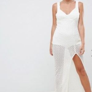 ASOS DESIGN Crochet Cupped Sheer Maxi Dress